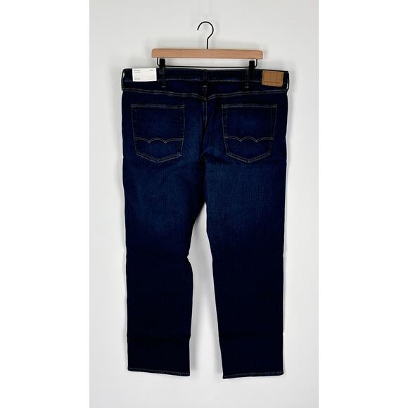 American Eagle AirFlex+ Original Straight Jeans Mens 40x32 Denim New Rich Indigo - Picture 7 of 12
